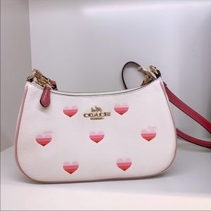 Coach Teri striped heart shoulder bag or crossbody